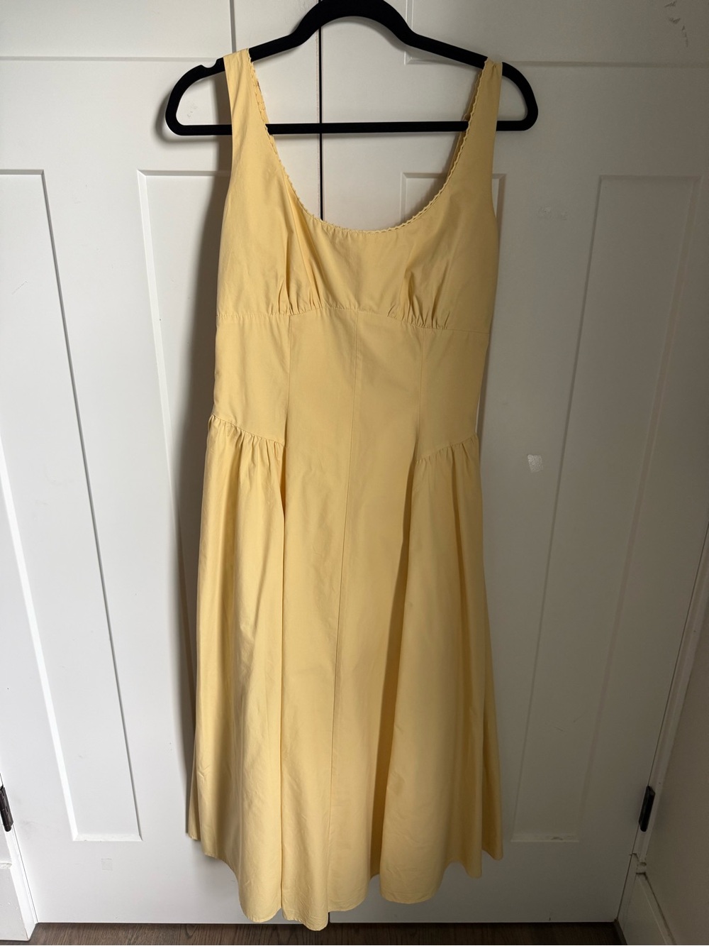 Abercrombie & Fitch 100% Cotton A&F Bra-Free Dylan Midi Dress in sunny yellow,M - Picture 6 of 10